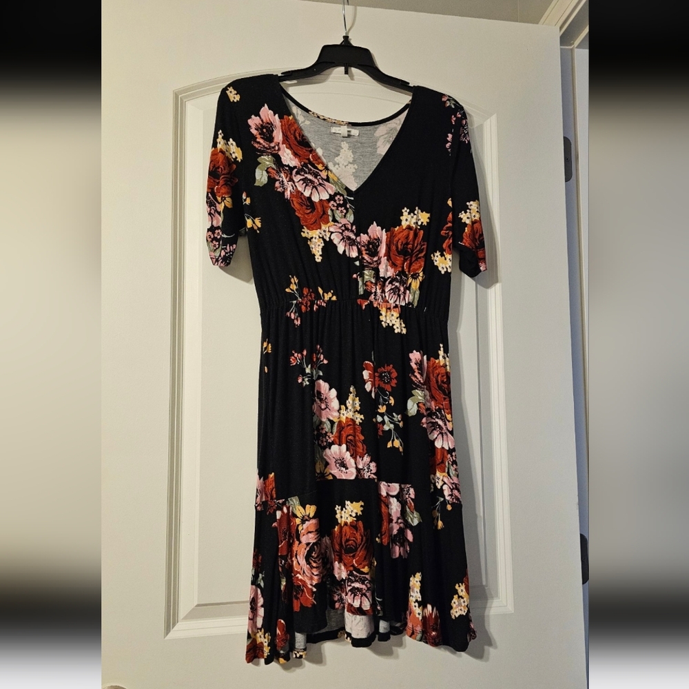 Maurices Pink and White Flutter Sleeve Sundress